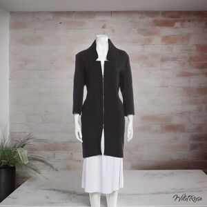 ROLAND MOURET BLACK OVERCOAT JACKET SZ 2